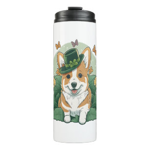 Corgi Lover Shamrock Happy St Patricks Day Thermosbeker