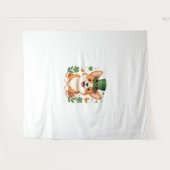 Corgi Lover Shamrock Happy St Patricks Day Wandkleed (Voorkant (horizontaal))