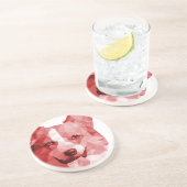 Corgi Low Poly Art in Red Zandsteen Onderzetter (Zijkant)