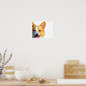 Corgi Low Poly Art Poster (Keuken)