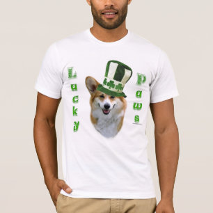 Corgi Lucky Paws; Corgi St Patrick's Day cadeau T-shirt