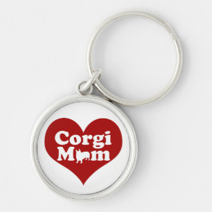 Corgi Ma Cute Red Heart Sleutelhanger