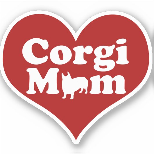 Corgi Ma Heart Sticker (Voorkant)