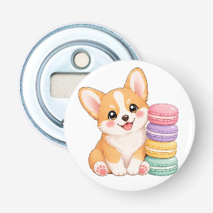 corgi macarons button flesopener
