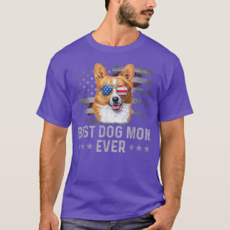 Corgi mam Amerikaanse vlag Patriotic Dog Love T-shirt