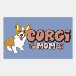 Corgi Mama Rechthoekige Sticker