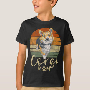 Corgi mama Retro Sunset Corgi Gifts Dog Mama T-shirt