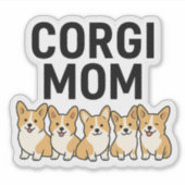 Corgi Maman autocollant (Devant)