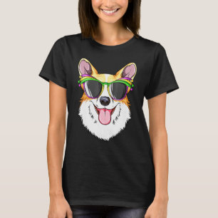 Corgi Mardi Gras Carnaval Masker Corgi T-shirt