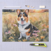 Corgi Meadow Magic: Een bloemig ontkoppelingsgenot Tissuepapier (Craft)