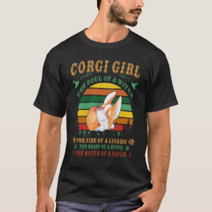 Corgi Meisje Heks Leeuwin Hippie Zeiler (262) T-shirt