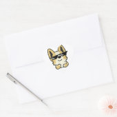 Corgi Meme Pixel Sunglasses Cute Dog Hart Sticker (Envelop)