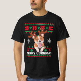 Corgi Merry Corgmas Ugly Kerstmis T-shirt
