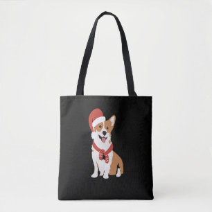 Corgi met een kerstmuts draagtas
