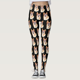Corgi met een roze zonnebril leggings