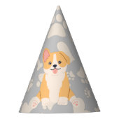 Corgi met hartklep feesthoedjes (Voorkant)