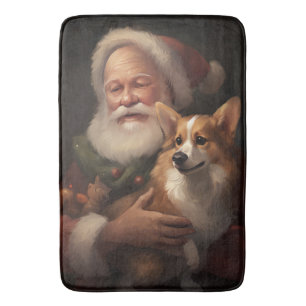 Corgi met Kerstman Festieve Kerst Badmat