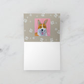 Corgi met Pawprinters Bedankkaart (Binnen)