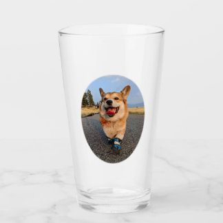 Corgi met schoenen glas