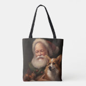 Corgi met Sinterklaas Feestelijke Kerstmis Draagtas (Achterkant)