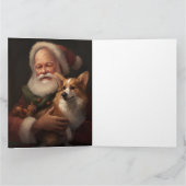 Corgi met Sinterklaas Feestelijke Kerstmis Kaart (Binnen)