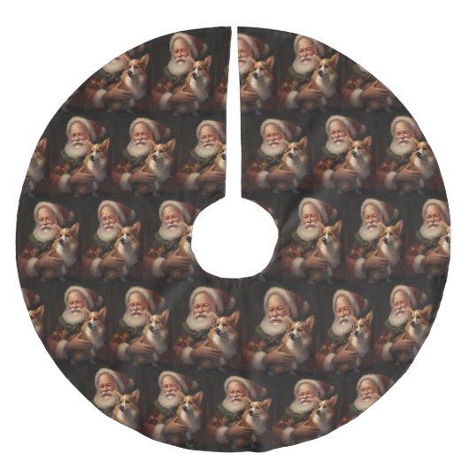 Corgi met Sinterklaas Feestelijke Kerstmis Kerstboom Rok (Voorkant)