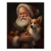 Corgi met Sinterklaas Feestelijke Kerstmis Perfect Poster (Voorkant)