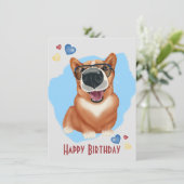 Corgi met zonnebril. Corgi liefhebbers (Staand voorkant)