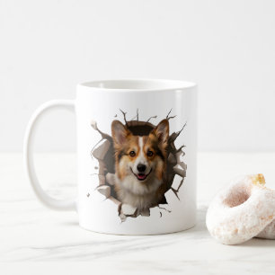 Corgi mignon dans une tasse fissurée - cadeau pour