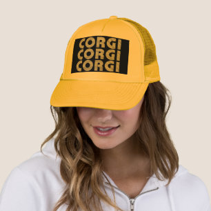 Corgi Modern White Text Trucker Pet