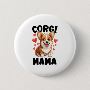 Corgi Moeder - Schattige Corgi Mama Ronde Button 5,7 Cm