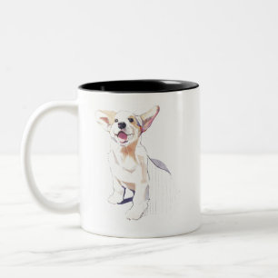 Corgi Mok, Pembroke Welsh Corgi Hond Geschenk Tweekleurige Koffiemok