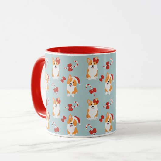 Corgi Mug de Noël mignon (Devant gauche)
