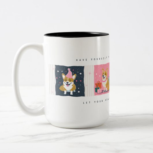 Corgi Mug de Noël rétro (Gauche)