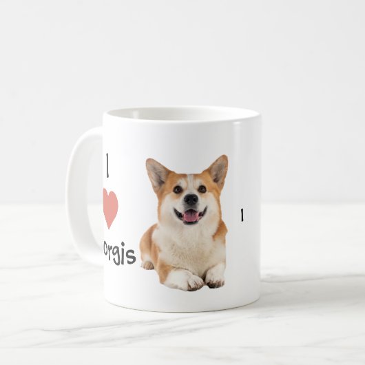 Corgi Mug J'aime Corgis (Devant gauche)