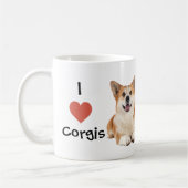 Corgi Mug J'aime Corgis (Gauche)