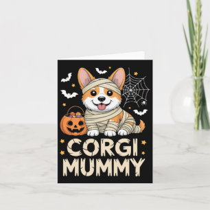 Corgi Mummy Funny Halloween Hondenliefhebber Kostu Kaart