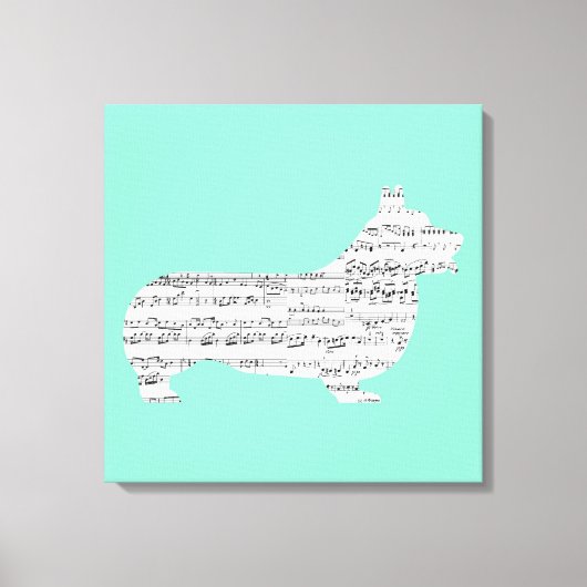 Corgi Notes Canvas Afdruk (Voorkant)