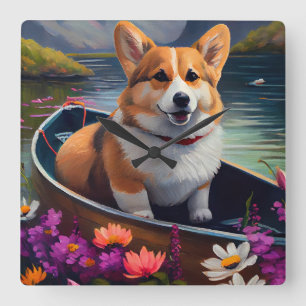 Corgi op een peddel: Een landschappelijk avontuur Vierkante Klok