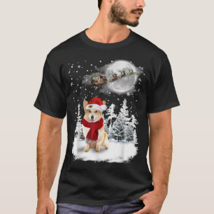 Corgi op Sneeuwkerstmaan met aansteker Santa Hat T-shirt