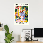 Corgi op Toilet Kunstprint - Grappige Matisse Badk Poster (Thuiskantoor)