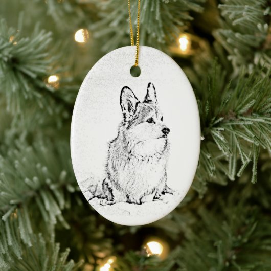 Corgi oval ornament (Boom)