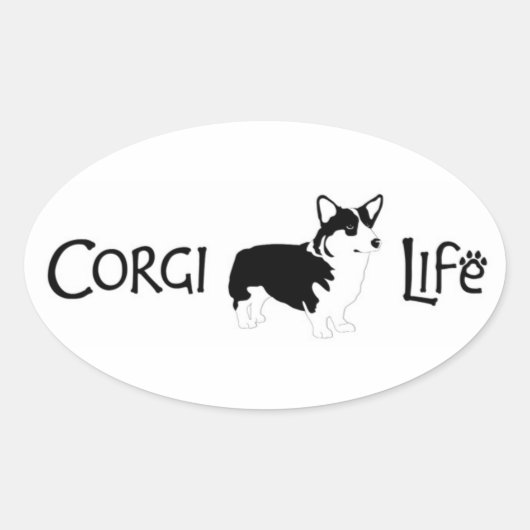Corgi Ovale Sticker (Voorkant)