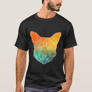 Corgi Overzicht Polygonen Waterverf Silhouet Premi T-shirt