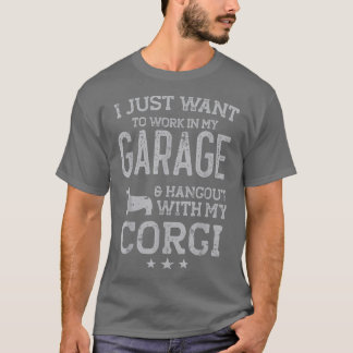 Corgi papa auto garage hangplek mannen t-shirt