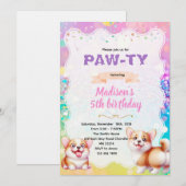 Corgi party theme invitation (Devant / Derrière)
