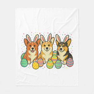 Corgi Pasen T-Shirt_1 Fleece Deken