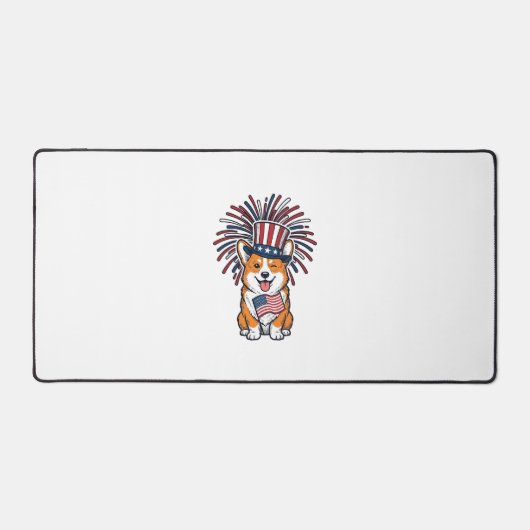 Corgi patriote feux d'artifice Chien Conception ve (Recto)