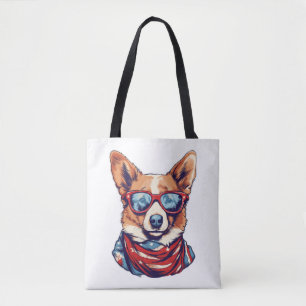 Corgi Patriotic Dog USA Amerikaanse vlag Draagtas