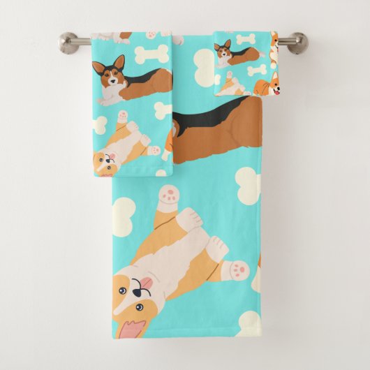 Corgi Pattern Bad Handdoek (Insitu)